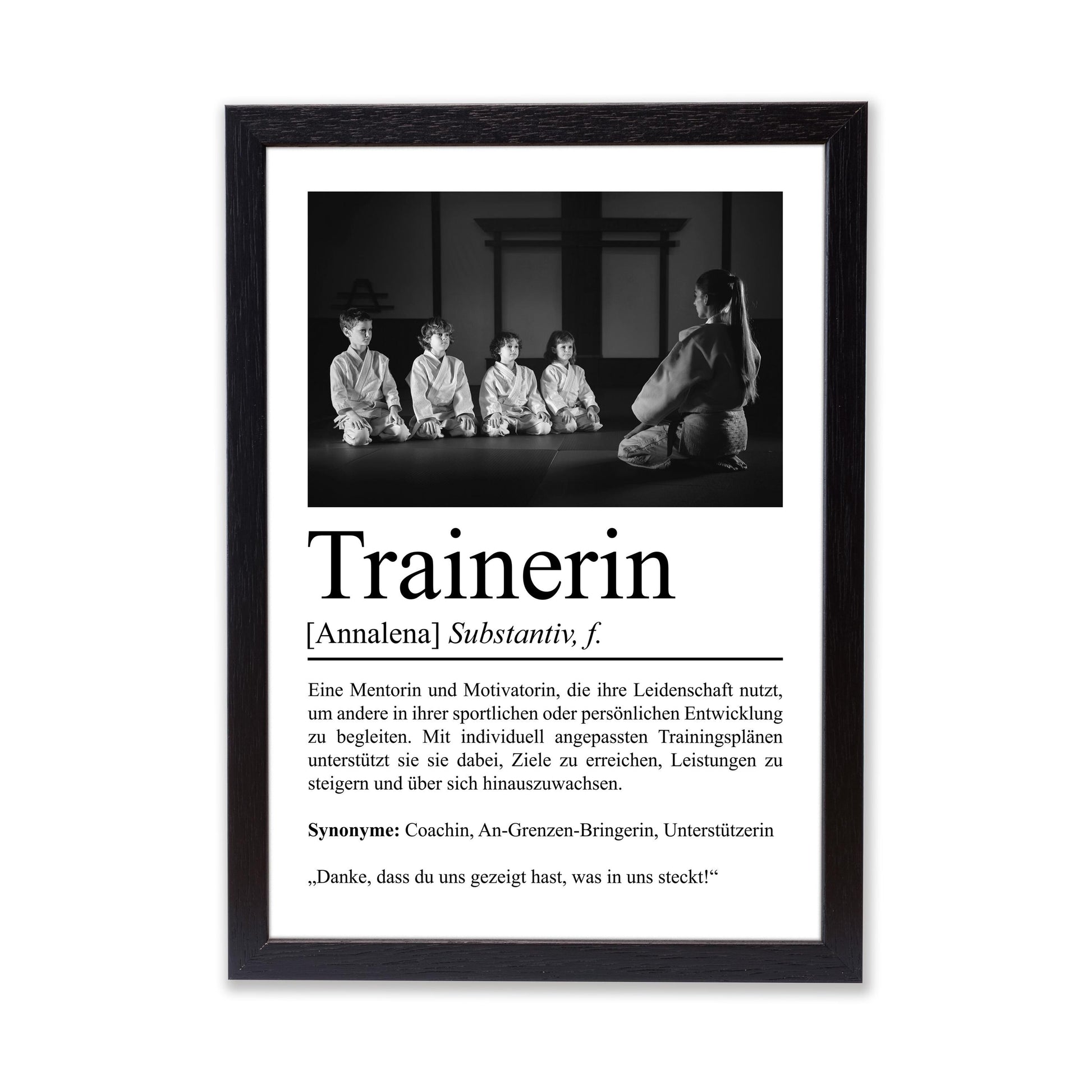 Trainerin Definition Poster personalisierbar mit Bild + Namen Beruf Poster Trainerin Geschenk Einzug Geburtstag Geschenk Trainerin