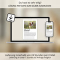 Hund Definition Poster, personalisierbar mit Bild + Name, Massivholzrahmen, Last Minute Geschenk Hundehalter
