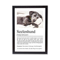 Seelenhund Definition Poster, personalisierbar mit Bild + Name, Massivholzrahmen, Last Minute Geschenk Hundehalter