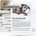 Seelenhund Definition Poster, personalisierbar mit Bild + Name, Massivholzrahmen, Last Minute Geschenk Hundehalter