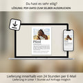 Pferd Definition Poster, personalisierbar mit Bild + Name, Massivholzrahmen, Last Minute Geschenk Reiterin
