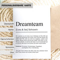 Dreamteam Definition A6 Karte personalisierbar mit Teamnamen Jubiläum Grußkarte Team Geschenk Geburtstag Team Postkarte Klappkarte