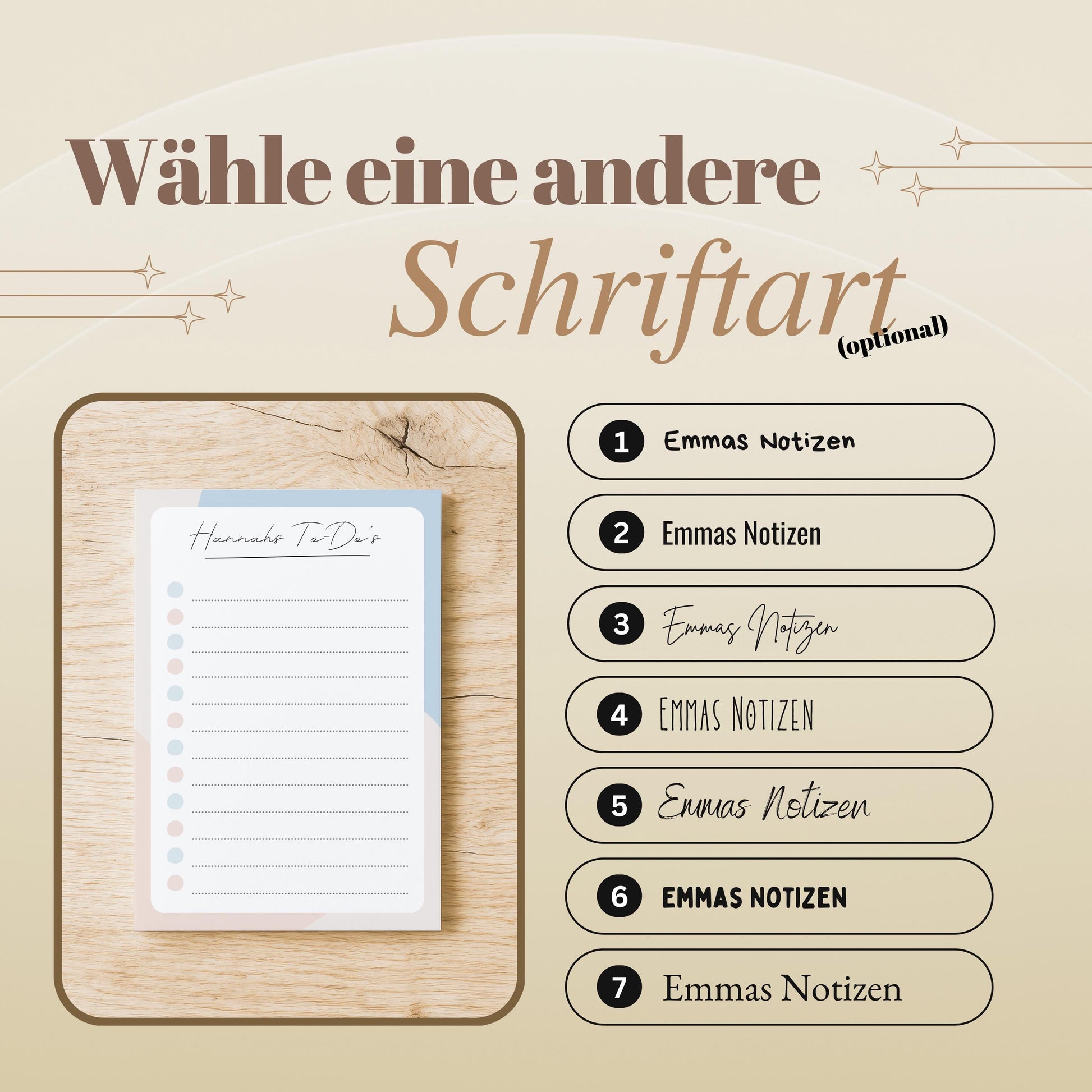 Notizblock Office Design, 10x15 cm, 50 Blatt mit Leimbindung, personalisierbar mit Namen, Handmade, Schreibwaren Büro