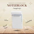 Notizblock Office Design, 10x15 cm, 50 Blatt mit Leimbindung, personalisierbar mit Namen, Handmade, Schreibwaren Büro