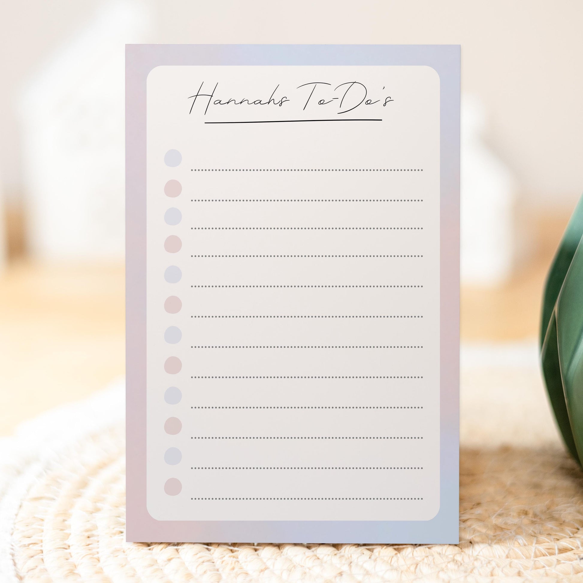 Notizblock Office Design, 10x15 cm, 50 Blatt mit Leimbindung, personalisierbar mit Namen, Handmade, Schreibwaren Büro