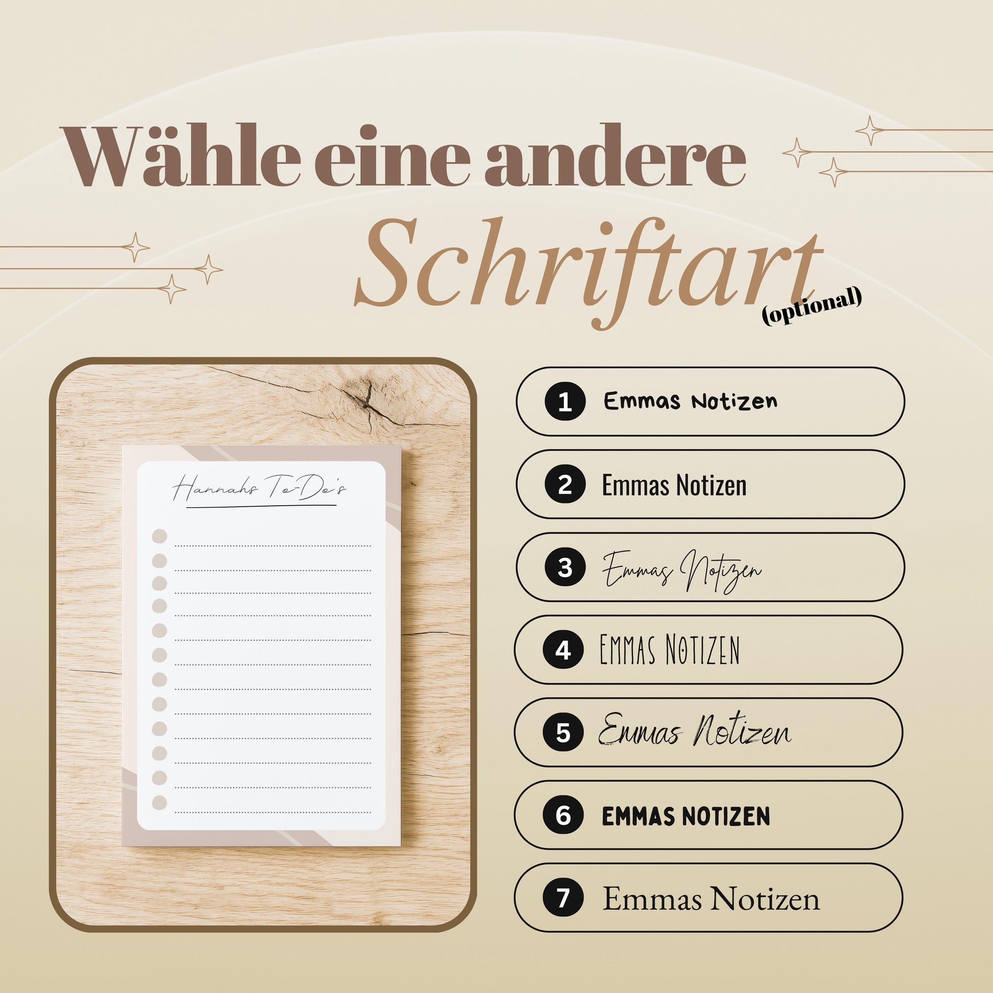 Notizblock Office Design, 10x15 cm, 50 Blatt mit Leimbindung, personalisierbar mit Namen, Handmade, Schreibwaren Büro