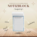 Notizblock Office Design, 10x15 cm, 50 Blatt mit Leimbindung, personalisierbar mit Namen, Handmade, Schreibwaren Büro