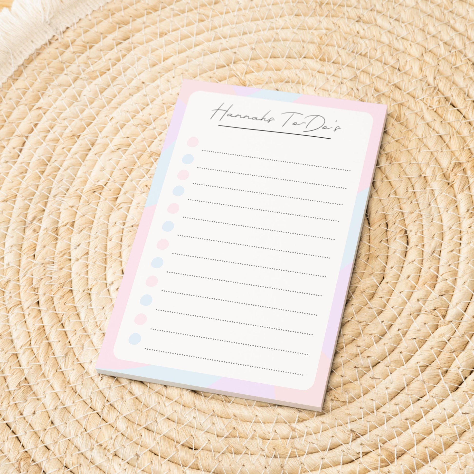 Notizblock Office Design, 10x15 cm, 50 Blatt mit Leimbindung, personalisierbar mit Namen, Handmade, Schreibwaren Büro