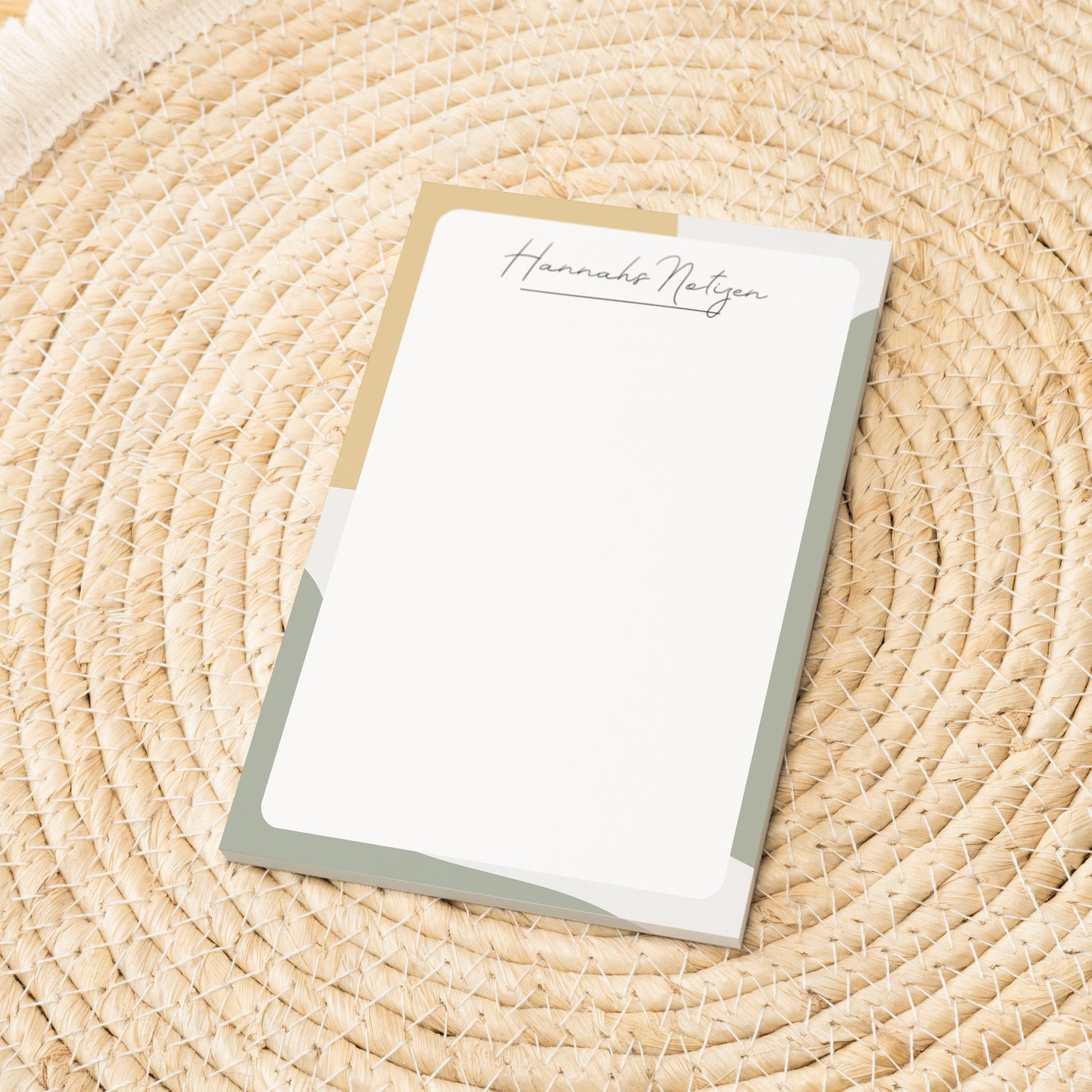 Notizblock Office Design, 10x15 cm, 50 Blatt mit Leimbindung, personalisierbar mit Namen, Handmade, Schreibwaren Büro