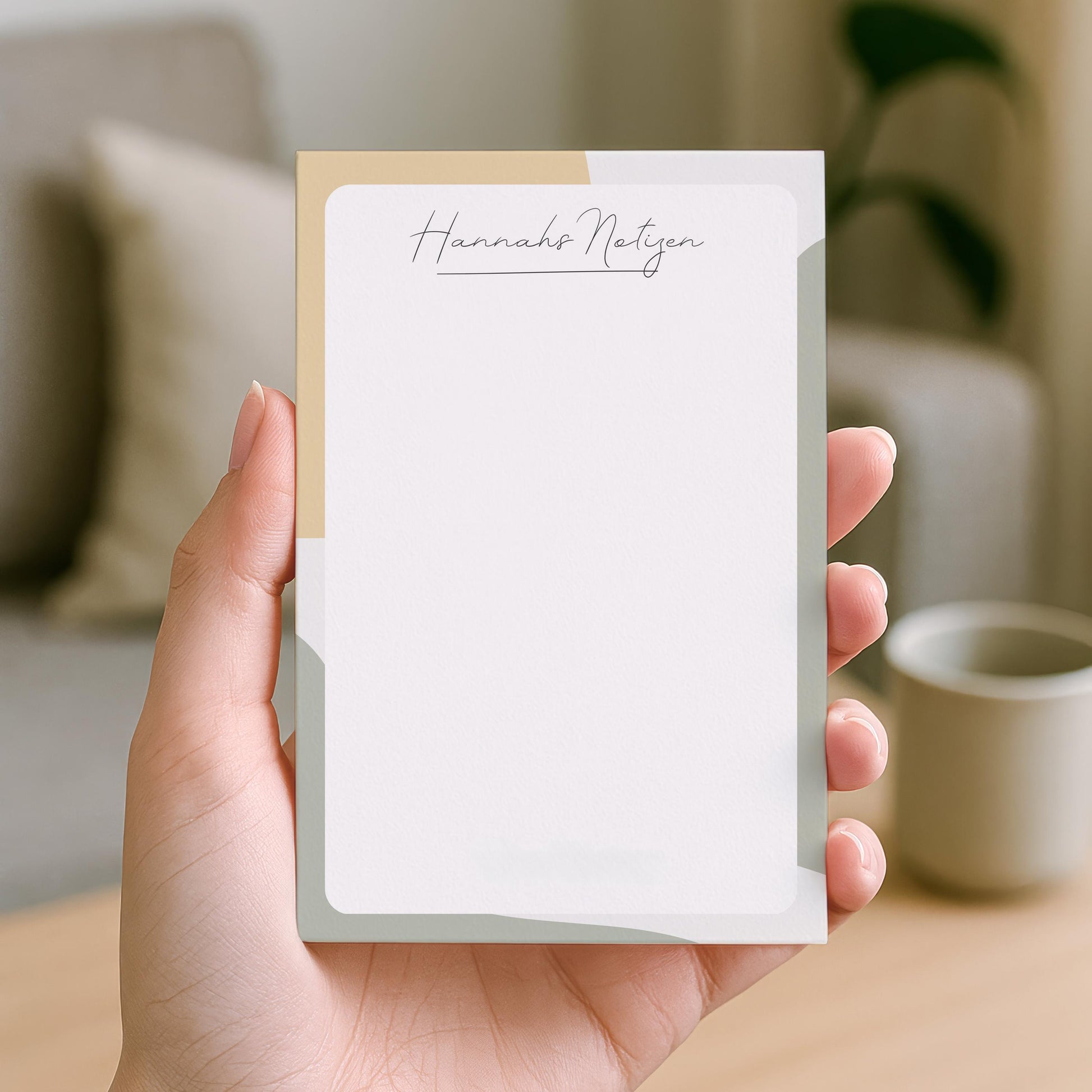 Notizblock Office Design, 10x15 cm, 50 Blatt mit Leimbindung, personalisierbar mit Namen, Handmade, Schreibwaren Büro
