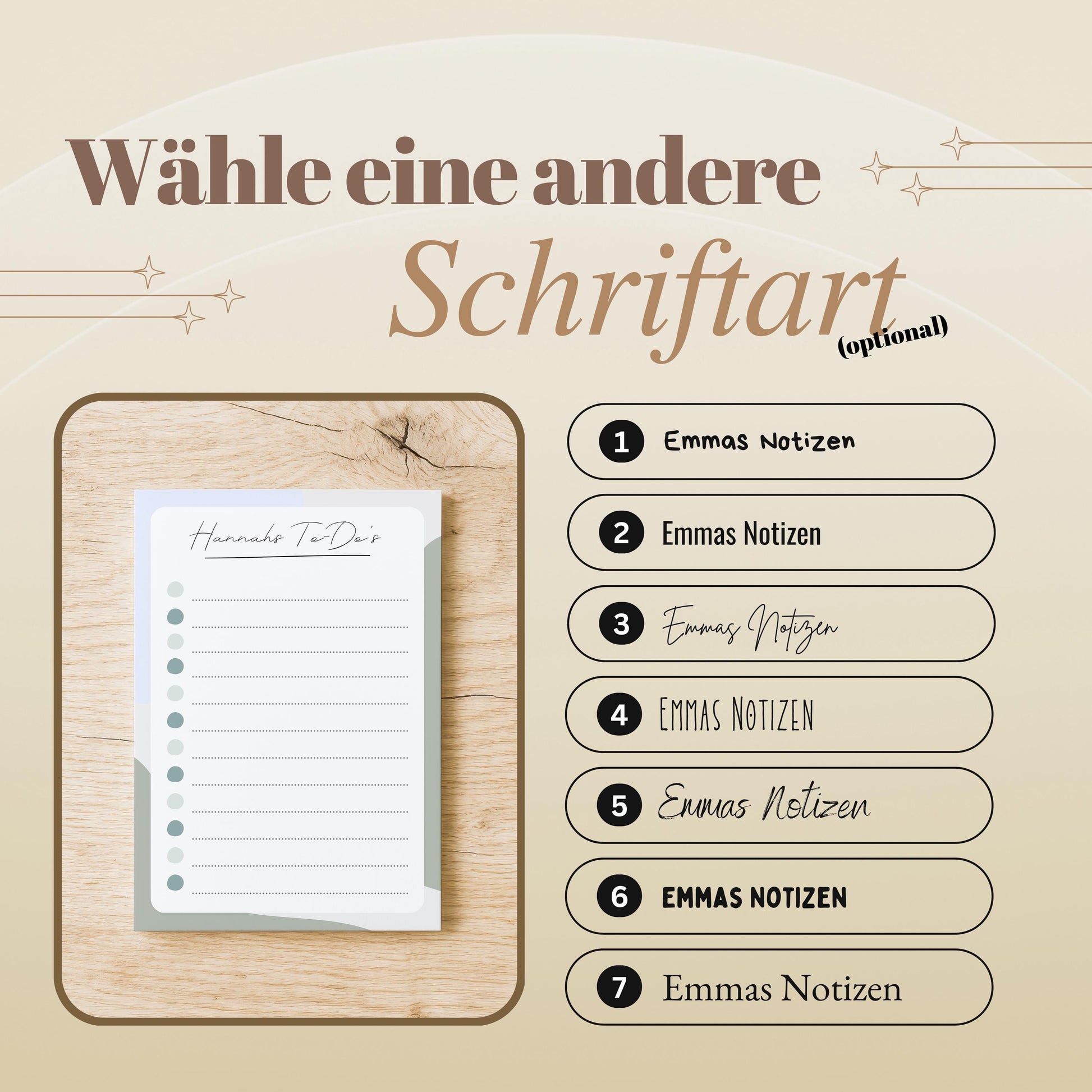 Notizblock Office Design, 10x15 cm, 50 Blatt mit Leimbindung, personalisierbar mit Namen, Handmade, Schreibwaren Büro