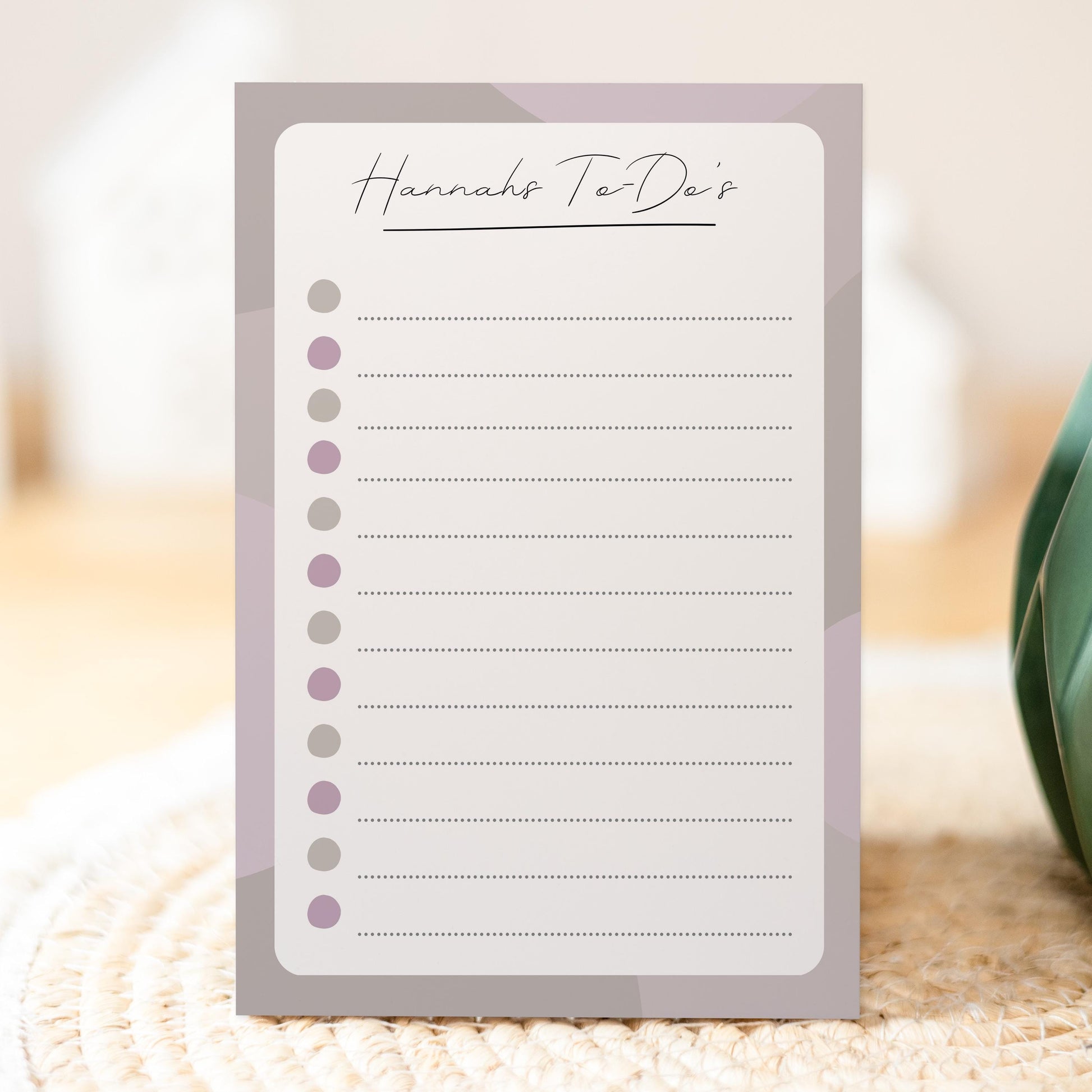 Notizblock Office Design, 10x15 cm, 50 Blatt mit Leimbindung, personalisierbar mit Namen, Handmade, Schreibwaren Büro