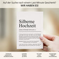 Silbernehochzeit Definition A6 Karte personalisierbar mit Namen Silberhochzeit Grußkarte Geschenk Definition Silberhochzeitsgeschenk