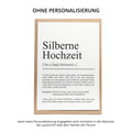 Silbernehochzeit Definition A6 Karte personalisierbar mit Namen Silberhochzeit Grußkarte Geschenk Definition Silberhochzeitsgeschenk