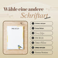 Notizblock Kohlmeise Vogel Design, 10x15 cm, 50 Blatt mit Leimbindung, personalisierbar mit Namen, Handmade, Geschenk Ornithologe