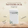 Notizblock Blätter Pflanzen Design, 10x15 cm, 50 Blatt mit Leimbindung, personalisierbar mit Namen, Handmade