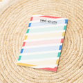 Notizblock Streifen Design, 10x15 cm, 50 Blatt mit Leimbindung, personalisierbar mit Namen, Handmade