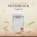 Notizblock Streifen Design, 10x15 cm, 50 Blatt mit Leimbindung, personalisierbar mit Namen, Handmade