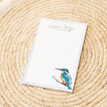 Notizblock Eisvogel Design, 10x15 cm, 50 Blatt mit Leimbindung, personalisierbar mit Namen, Handmade, Geschenk Ornithologe