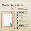 Notizblock Eisvogel Design, 10x15 cm, 50 Blatt mit Leimbindung, personalisierbar mit Namen, Handmade, Geschenk Ornithologe
