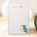 Notizblock Eisvogel Design, 10x15 cm, 50 Blatt mit Leimbindung, personalisierbar mit Namen, Handmade, Geschenk Ornithologe