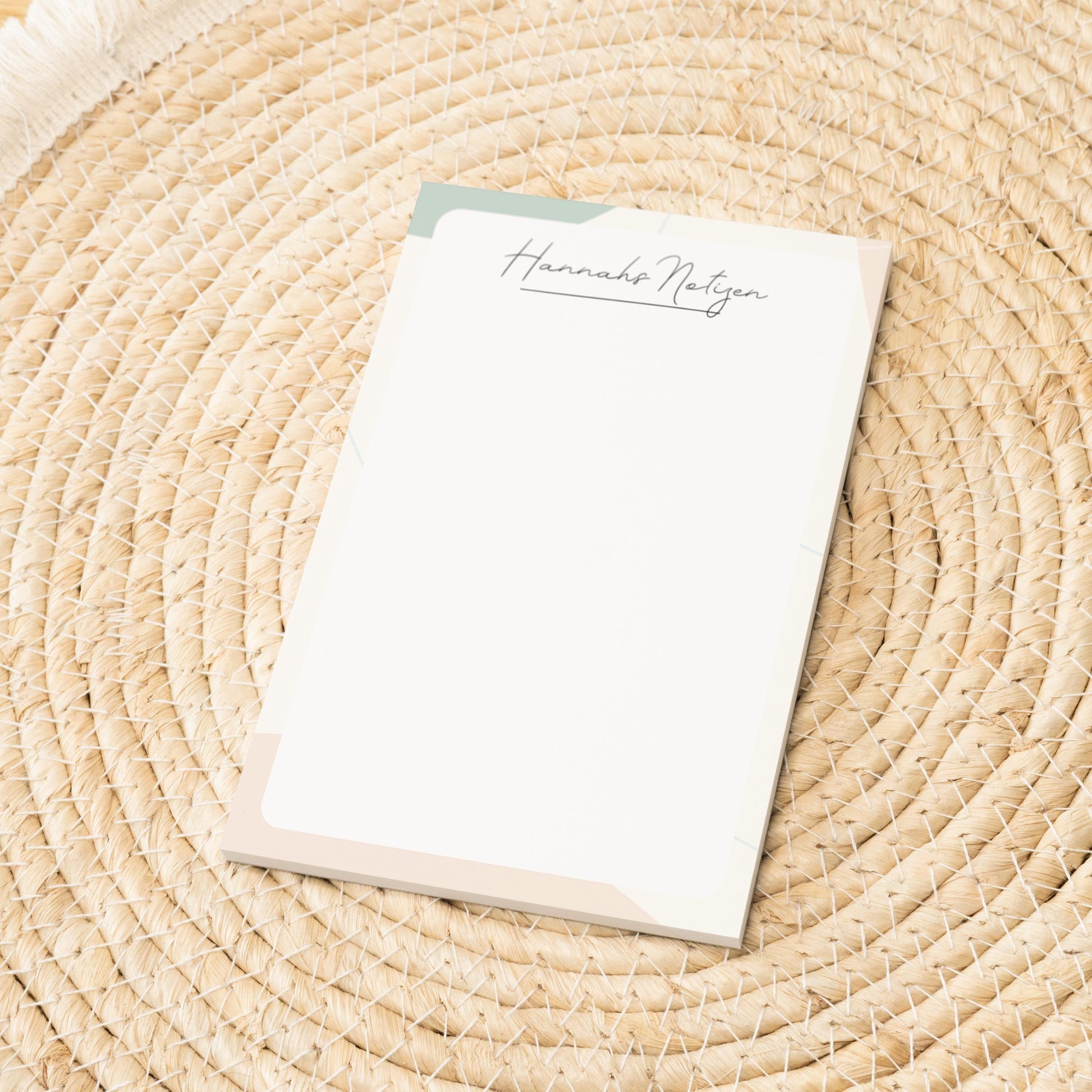 Notizblock Office Design, 10x15 cm, 50 Blatt mit Leimbindung, personalisierbar mit Namen, Handmade, Schreibwaren Büro