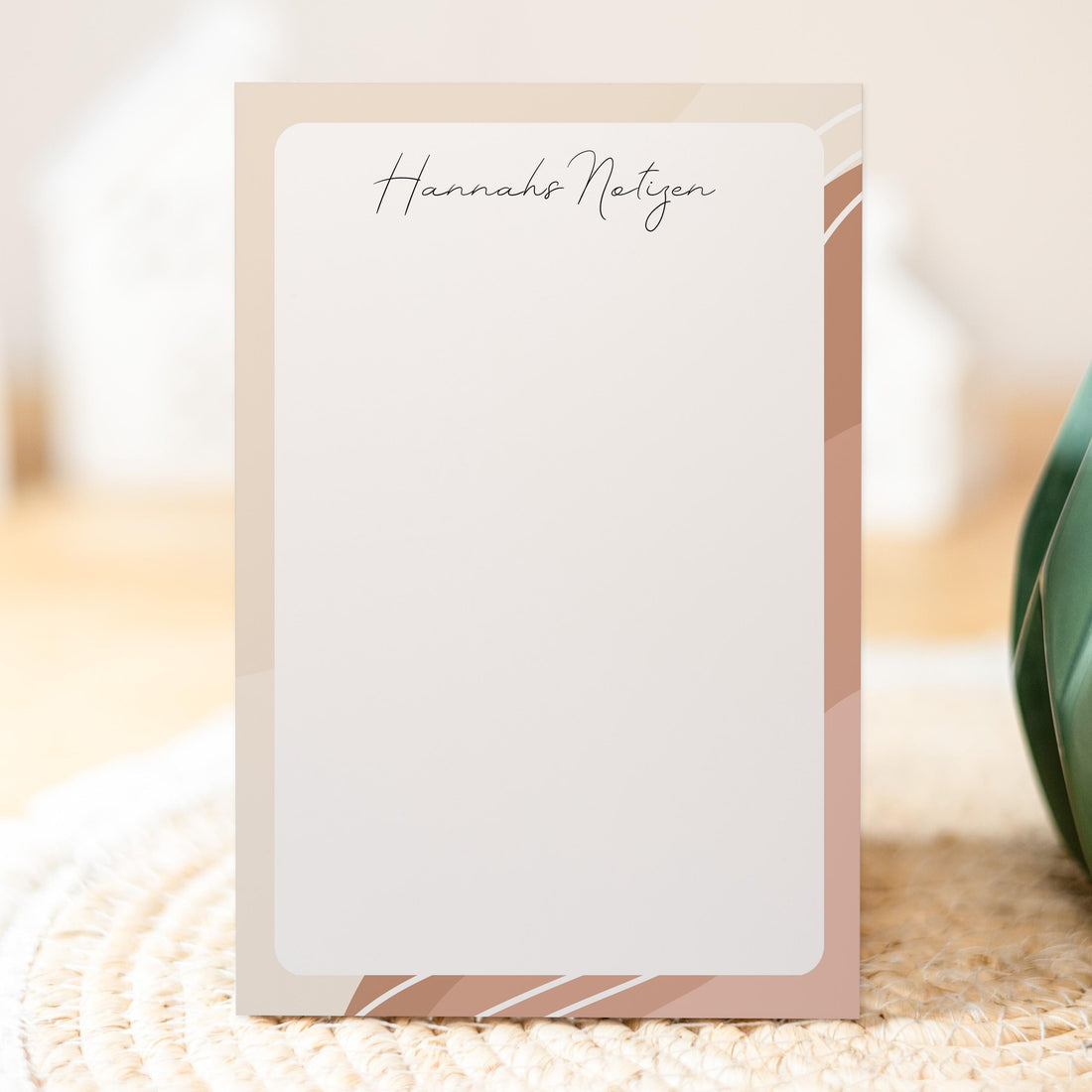 Notizblock Office Design, 10x15 cm, 50 Blatt mit Leimbindung, personalisierbar mit Namen, Handmade, Schreibwaren Büro