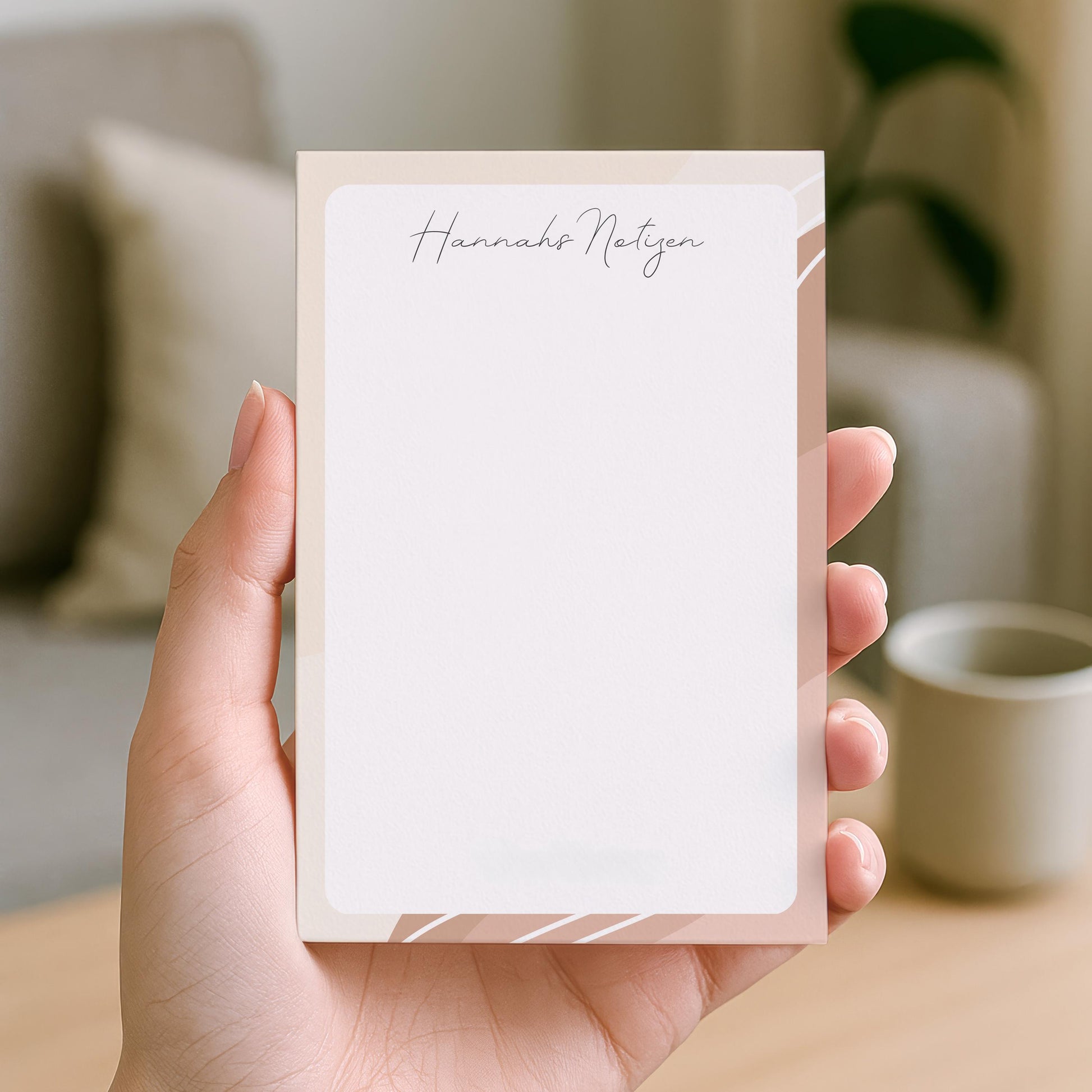 Notizblock Office Design, 10x15 cm, 50 Blatt mit Leimbindung, personalisierbar mit Namen, Handmade, Schreibwaren Büro