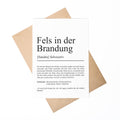 Fels in der Brandung Definition A6 Karte, personalisierbar mit Namen, Umschlag, Kartenhalter aus Echtholz