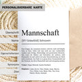Mannschaft Definition A6 Karte, personalisierbar mit Namen + Verein, Umschlag, Kartenhalter aus Echtholz, Geschenk Trainer