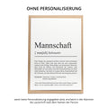Mannschaft Definition A6 Karte, personalisierbar mit Namen + Verein, Umschlag, Kartenhalter aus Echtholz, Geschenk Trainer