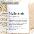 Meilenstein Definition Karte, A6, personaliserbar mit Namen, Mutmacher Karte, Affirmation Karte, Umschlag, Kartenhalter aus Echtholz