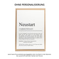 Neustart Definition Karte, A6, personaliserbar mit Namen, Mutmacher Karte, Affirmation Karte, Umschlag, Kartenhalter aus Echtholz