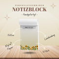 Notizblock Sonnenblumen Design, 10x15 cm, 50 Blatt mit Leimbindung, personalisierbar mit Namen, Handmade