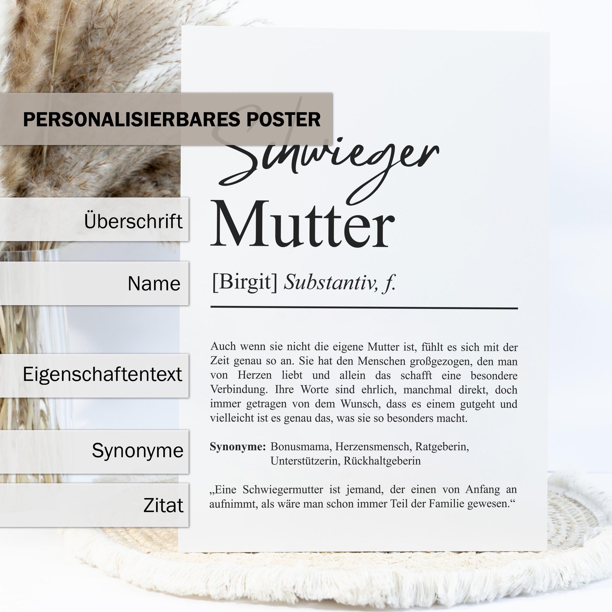 Schwiegermutter Definition Poster personalisierbar mit Namen Schwiegermutter Poster Geschenk Hochzeit Schwiegermutter Geburtstag Geschenk