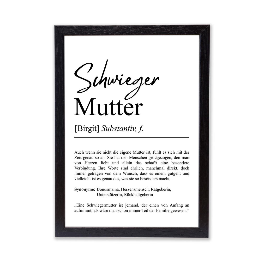 Schwiegermutter Definition Poster personalisierbar mit Namen Schwiegermutter Poster Geschenk Hochzeit Schwiegermutter Geburtstag Geschenk