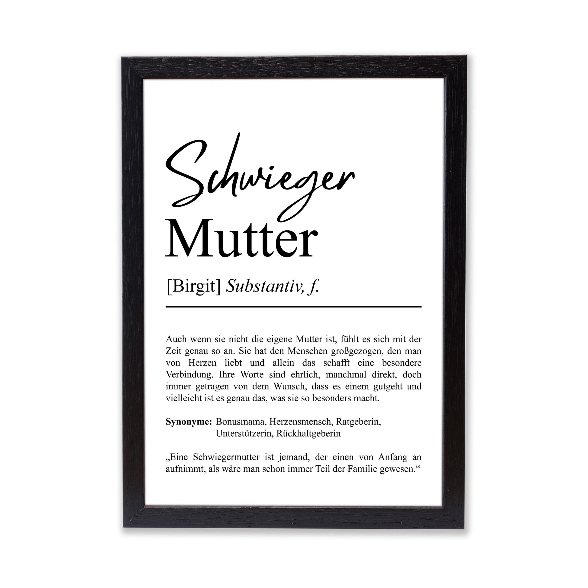 Schwiegermutter Definition Poster personalisierbar mit Namen Schwiegermutter Poster Geschenk Hochzeit Schwiegermutter Geburtstag Geschenk