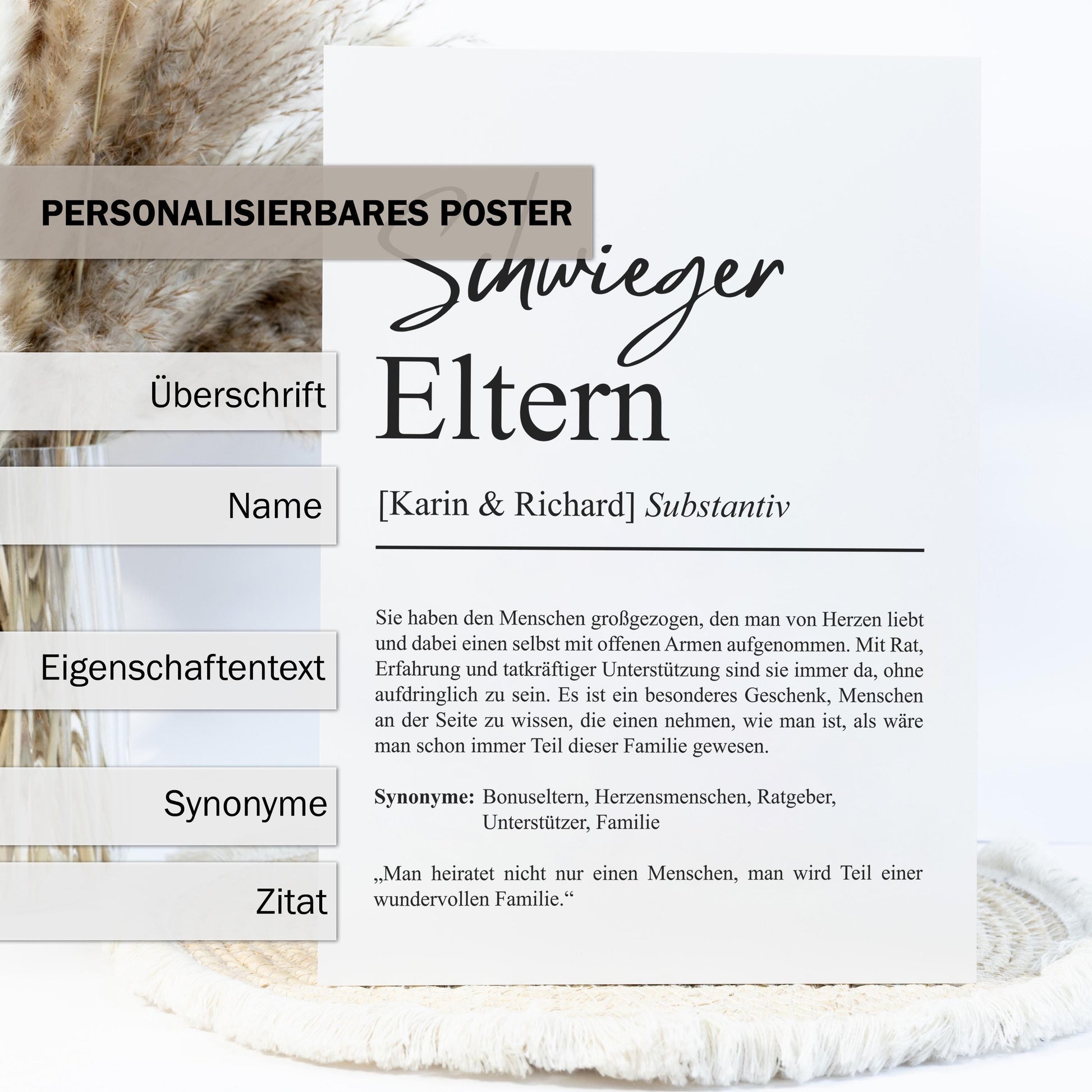 Schwiegereltern Definition Poster personalisierbar mit Namen Schwiegereltern Poster Geschenk Hochzeit Schwiegereltern Geburtstag Geschenk