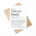 Schwiegermutter Definition A6 Karte personalisierbar mit Namen Grußkarte Geschenk für Schwiegermutter Klappkarte Definition
