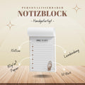 Notizblock Eule Vogel Design, 10x15 cm, 50 Blatt mit Leimbindung, personalisierbar mit Namen, Handmade, Geschenk Ornithologe