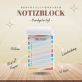 Notizblock Streifen Design, 10x15 cm, 50 Blatt mit Leimbindung, personalisierbar mit Namen, Handmade