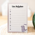 Notizblock Dino Design, 10x15 cm, 50 Blatt mit Leimbindung, personalisierbar mit Namen, Handmade, To Do Liste für Kinder