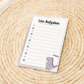 Notizblock Dino Design, 10x15 cm, 50 Blatt mit Leimbindung, personalisierbar mit Namen, Handmade, To Do Liste für Kinder