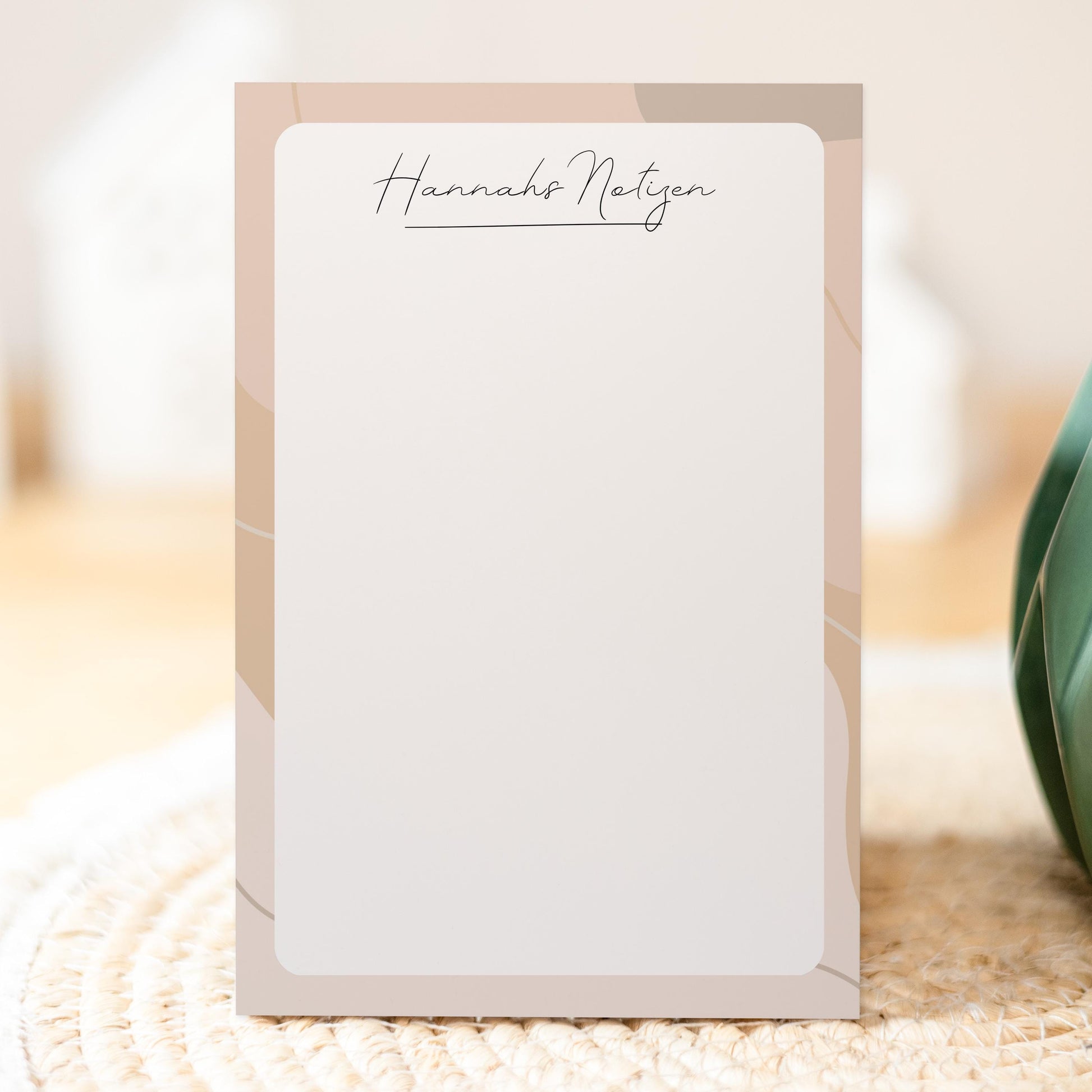 Notizblock Office Design, 10x15 cm, 50 Blatt mit Leimbindung, personalisierbar mit Namen, Handmade, Schreibwaren Büro
