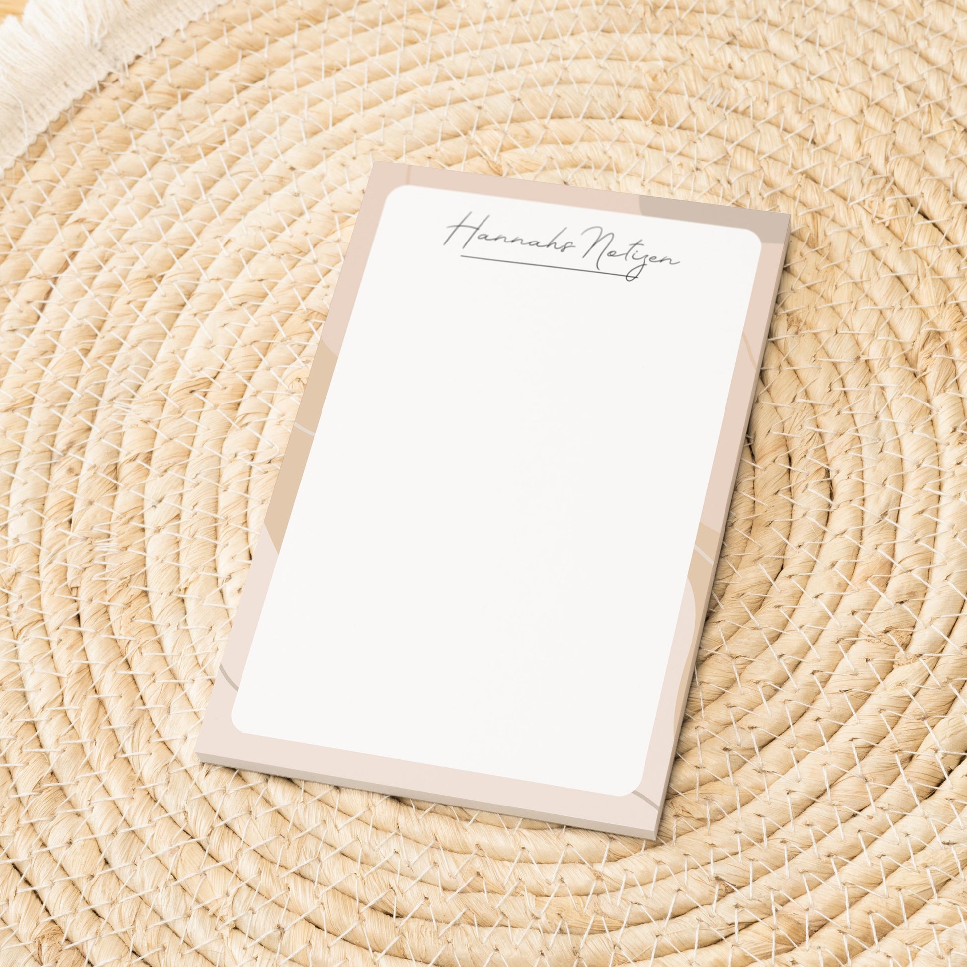 Notizblock Office Design, 10x15 cm, 50 Blatt mit Leimbindung, personalisierbar mit Namen, Handmade, Schreibwaren Büro