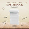 Notizblock Office Design, 10x15 cm, 50 Blatt mit Leimbindung, personalisierbar mit Namen, Handmade, Schreibwaren Büro