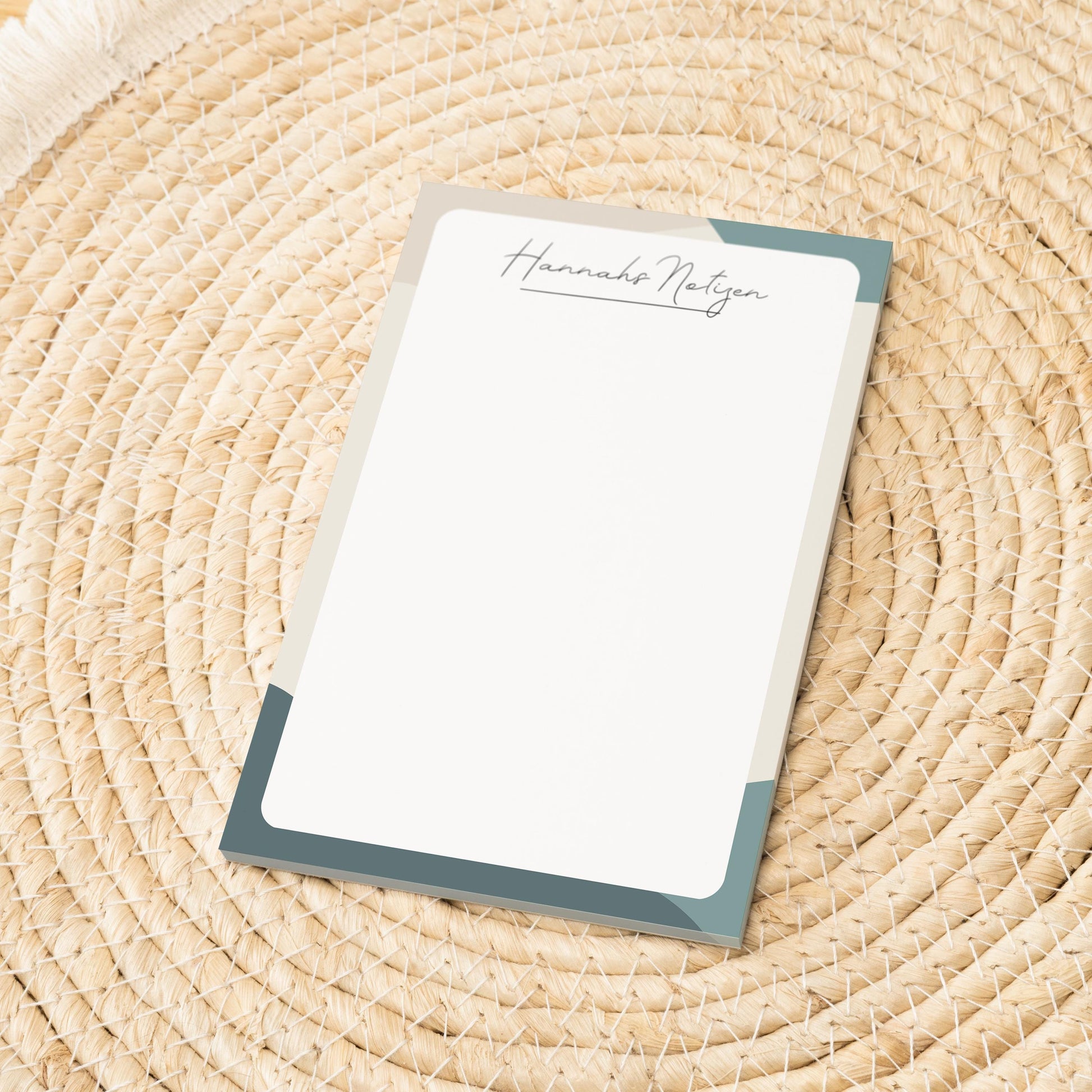Notizblock Office Design, 10x15 cm, 50 Blatt mit Leimbindung, personalisierbar mit Namen, Handmade, Schreibwaren Büro