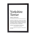Yorkshire Terrier Definition Poster personalisierbar mit Name Hunde Rasse Poster Geschenk Hundebesitzer Einzug Geburtstag Geschenk