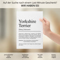 Yorkshire Terrier Definition Poster personalisierbar mit Name Hunde Rasse Poster Geschenk Hundebesitzer Einzug Geburtstag Geschenk
