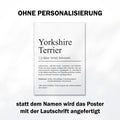 Yorkshire Terrier Definition Poster personalisierbar mit Name Hunde Rasse Poster Geschenk Hundebesitzer Einzug Geburtstag Geschenk